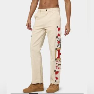 Honor The Gift Hawthorne Denim Canvas Pants 100% Cotton Cream Sz 42 NWT